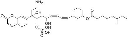 CAS#: 145142-82-1， [3-[(1E,3E,9E)-8-(2-Aminoethyl)-10-(3-Ethyl-6-Oxo-2,3-Dihydropyran-2-Yl)-5,8-Dihydroxy-7-Phosphonooxydeca-1,3,9-Trienyl]Cyclohexyl] 6-Methyloctanoate
