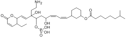 CAS#: 145142-83-2， [(1S,3R)-3-[(1Z,3Z,5R,7R,8R,9E)-8-(2-Aminoethyl)-10-[(2S)-3-Ethyl-6-Oxo-2,3-Dihydropyran-2-Yl]-5,8-Dihydroxy-7-Phosphonooxydeca-1,3,9-Trienyl]Cyclohexyl] 7-Methyloctanoate