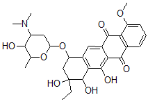 CAS#: 146565-63-1， 7-(4-Dimethylamino-5-Hydroxy-6-Methyloxan-2-Yl)Oxy-9-Ethyl-9,10,11-Trihydroxy-4-Methoxy-8,10-Dihydro-7H-Tetracene-5,12-Dione