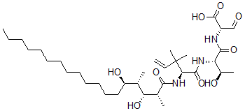 CAS#: 147334-90-5， (2S)-2-[[(2S,3R)-2-[[(2S)-2-[[(2R,3R,4S,5R)-3,5-Dihydroxy-2,4-Dimethyloctadecanoyl]Amino]-3,3-Dimethylpent-4-Enoyl]Amino]-3-Hydroxybutanoyl]Amino]-3-Oxopropanoic Acid