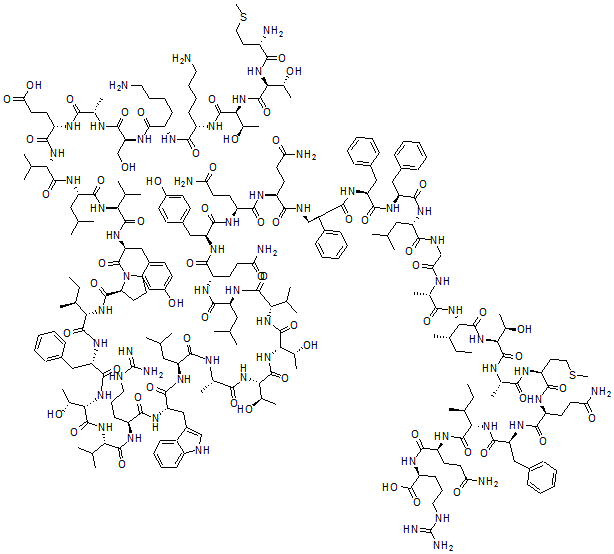 CAS#: 147651-80-7， L-Methionyl-L-Threonyl-L-Threonyl-L-Lysyl-L-Lysyl-L-Seryl-L-Alanyl-L-alpha-Glutamyl-L-Valyl-L-Leucyl-L-Valyl-L-Tyrosyl-L-Prolyl-L-Isoleucyl-L-Phenylalanyl-L-Threonyl-L-Valyl-L-Arginyl-L-Tryptophyl-L-Leucyl-L-Alanyl-L-Threonyl-L-Threonyl-L-Valyl-L-Leucyl-L-Glutaminyl-L-Tyrosyl-L-Glutaminyl-L-Glutaminyl-L-Phenylalanyl-L-Phenylalanyl-L-Phenylalanyl-L-Leucylglycyl-L-Alanyl-L-Isoleucyl-L-Threonyl-L-Alanyl-L-Methionyl-L-Glutaminyl-L-Phenylalanyl-L-Isoleucyl-L-Glutaminyl-L-Arginine