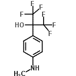 structure of CAS# 1481-11-4, 1,1,1,3,3,3-Hexafluoro-2-[4-(Methylamino)Phenyl]-2-Propanol;1,1,1,3,3,3-hexafluoro-2-(4-(methylamino)phenyl)propan-2-ol;1,1,1,3,3,3-hexafluoro-2-[4-(methylamino)phenyl]-2-propanol;ZINC00314170
