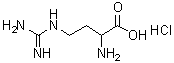 structure of CAS# 1483-00-7, 2-Amino-4-carbamimidamidobutanoic acid hydrochloride (1:1);(S)-2-Amino-4-guanidinobutanoic acid hydrochloride;L-2-amino-4-guanidinobutyric acid hydrochloride;L-A-AMINO-G-GUANIDINOBUTYRIC ACID HYDROCHLORIDE