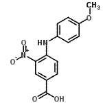 structure of CAS# 148304-22-7, 4-[(4-Methoxyphenyl)Amino]-3-Nitrobenzoic Acid;4-((4-methoxyphenyl)amino)-3-nitrobenzoic acid;4-(4-Methoxyanilino)-3-nitrobenzoic acid;4-[(4-methoxyphenyl)amino]-3-nitrobenzoic acid