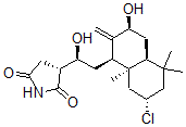 CAS#: 148717-91-3， (3R)-3-[(1S)-2-[(1R,3S,4aS,7S,8aS)-7-Chloro-3-Hydroxy-5,5,8a-Trimethyl-2-Methylidene-3,4,4a,6,7,8-Hexahydro-1H-Naphthalen-1-Yl]-1-Hydroxyethyl]Pyrrolidine-2,5-Dione