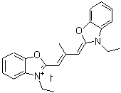 CAS#: 14934-37-3， 3-Ethyl-2-[(1E,3Z)-3-(3-Ethyl-1,3-Benzoxazol-2(3H)-Ylidene)-2-Methyl-1-Propen-1-Yl]-1,3-Benzoxazol-3-Ium Iodide