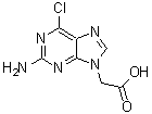 structure of CAS# 149376-70-5, (2-Amino-6-Chloro-9H-Purin-9-Yl)Acetic Acid;2-(2-amino-6-chloropurin-9-yl)acetic acid;2-Amino-6-chloro-9H-purine-9-acetic acid;2-AMINO-6-CHLORO-9H-PURINE-9-ACETICACID