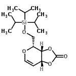 structure of CAS# 149625-80-9, 2,6-Anhydro-5-Deoxy-3,4-O-(Oxomethylene)-1-O-(Triisopropylsilyl)-D-Arabino-Hex-5-Enitol;1,5-anhyd<wbr>ro-3,4-O-<wbr>carbonyl-<wbr>2-deoxy-6<wbr>-O-triiso<wbr>propylsil<wbr>yl-D-lyxo<wbr>-hex-1-en<wbr>itol;6-O-(Triisopropylsilyl)-D-galactal cyclic carbonate;464112_ALDRICH