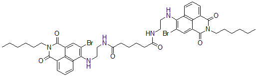 CAS#: 149849-59-2， 1,14-Bis-(N-hexyl-3'-bromo-1,8'-naphthalimide-4'-yl)-1,4,11,14-tetraazatetradecane-5,10-dione