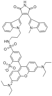 CAS#: 150206-04-5， 2-(3-Diethylamino-6-Diethylazaniumylidenexanthen-9-Yl)-5-[3-[3-[4-(1-Methylindol-3-Yl)-2,5-Dioxopyrrol-3-Yl]Indol-1-Yl]Propylsulfamoyl]Benzenesulfonate