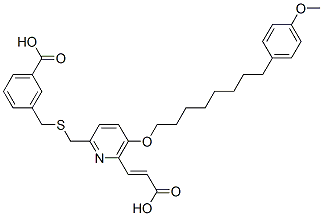 CAS#: 150399-22-7， 3-[[6-[(E)-3-Hydroxy-3-Oxoprop-1-Enyl]-5-[8-(4-Methoxyphenyl)Octoxy]Pyridin-2-Yl]Methylsulfanylmethyl]Benzoic Acid