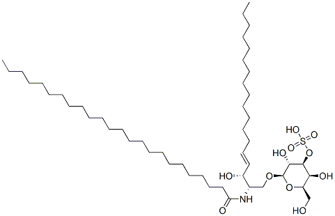 structure of CAS# 151122-71-3, [(2R,3S,4S,5R,6R)-3,5-Dihydroxy-2-(Hydroxymethyl)-6-[(E,2S,3R)-3-Hydroxy-2-(Tetracosanoylamino)Octadec-4-Enoxy]Oxan-4-Yl] Hydrogen Sulfate;[(2R,3S,4S,5R,6R)-3,5-Dihydroxy-2-(Hydroxymethyl)-6-[(E,2S,3R)-3-Hydroxy-2-(Tetracosanoylamino)Octadec-4-Enoxy]Tetrahydropyran-4-Yl] Hydrogen Sulfate;[(2R,3S,4S,5R,6R)-3,5-Dihydroxy-2-(Hydroxymethyl)-6-[(E,2S,3R)-3-Hydroxy-2-(1-Oxotetracosylamino)Octadec-4-Enoxy]-4-Tetrahydropyranyl] Hydrogen Sulfate;[(2R,3R,4S,5S,6R)-3,5-Dihydroxy-2-[(E,2S,3R)-3-Hydroxy-2-(Tetracosanoylamino)Octadec-4-Enoxy]-6-Methylol-Tetrahydropyran-4-Yl] Hydrogen Sulfate