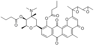 CAS#: 151283-90-8， [6-[11-Butanoyloxy-5-Methyl-2-[2-Methyl-3-(3-Methyloxiran-2-Yl)Oxiran-2-Yl]-4,7,12-Trioxonaphtho[6,7-H]Chromen-10-Yl]-4-Dimethylamino-2,4-Dimethyloxan-3-Yl] Butanoate