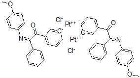CAS#: 151306-13-7， Bis(N-(4-methoxyphenyl)-alpha-benzoylbenzylideneamine)di-mu-chlorodiplatinum(II)