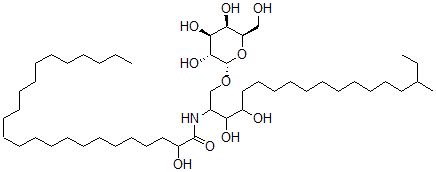 CAS#: 152139-44-1， N-[3,4-Dihydroxy-16-Methyl-1-[(2S,3R,4S,5R,6R)-3,4,5-Trihydroxy-6-(Hydroxymethyl)Oxan-2-Yl]Oxyoctadecan-2-Yl]-2-Hydroxytetracosanamide