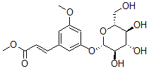 CAS#: 152574-10-2， Methyl (E)-3-[3-Methoxy-5-[(2S,3R,4S,5S,6R)-3,4,5-Trihydroxy-6-(Hydroxymethyl)Oxan-2-Yl]Oxyphenyl]Prop-2-Enoate