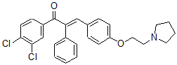 CAS#: 15272-67-0， 3,4-Dichloro-alpha-Phenyl-4'-[2-(1-Pyrrolidinyl)Ethoxy]Chalcone
