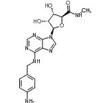 结构式 CAS# 152918-26-8, (2S,3S,4R,5R)-5-{6-[(4-氨基苄基)氨基]-9H-嘌呤-9-基}-3,4-二羟基-N-甲基四氢-2-呋喃甲酰胺