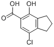 structure of CAS# 153-43-5, Clorindanic Acid;7-Chloro-4-Hydroxy-Indane-5-Carboxylic Acid;7-Chloro-4-Hydroxy-5-Indanecarboxylic Acid;1H-Indene-5-Carboxylic Acid, 2,3-Dihydro-7-Chloro-4-Hydroxy-