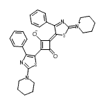 CAS#: 153119-21-2， (4Z)-3-Oxo-4-[4-Phenyl-2-(1-Piperidiniumylidene)-1,3-Thiazol-5(2H)-Ylidene]-2-[4-Phenyl-2-(1-Piperidinyl)-1,3-Thiazol-5-Yl]-1-Cyclobuten-1-Olate
