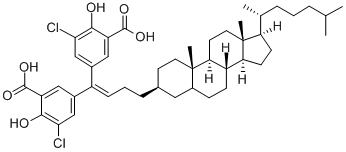 CAS#: 154212-56-3， Azanium 5-[(Z)-1-(3-Carboxy-5-Chloro-4-Hydroxyphenyl)-4-[(3S,10S,13R,17R)-10,13-Dimethyl-17-(6-Methylheptan-2-Yl)-2,3,4,5,6,7,8,9,11,12,14,15,16,17-Tetradecahydro-1H-Cyclopenta[a]Phenanthren-3-Yl]But-1-Enyl]-3-Chloro-2-Hydroxybenzoate