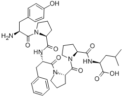 CAS#: 154396-74-4， (2S)-2-[[(2S)-1-[(2S)-1-[(2S)-2-[[(2S)-1-[(2S)-2-Amino-3-(4-Hydroxyphenyl)Propanoyl]Pyrrolidine-2-Carbonyl]Amino]-3-Phenylpropanoyl]Pyrrolidine-2-Carbonyl]Pyrrolidine-2-Carbonyl]Amino]-4-Methylpentanoic Acid