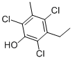 结构式 CAS# 15460-04-5, 2,4,6-三氯-3-乙基-5-甲基-苯酚