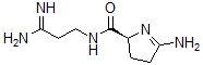 structure of CAS# 155-38-4, (2S)-5-Amino-N-(3-Amino-3-Iminopropyl)-3,4-Dihydro-2H-Pyrrole-2-Carboxamide;(2S)-5-Amino-N-(3-Amino-3-Imino-Propyl)-3,4-Dihydro-2H-Pyrrole-2-Carboxamide;(2S)-5-Amino-N-(3-Amino-3-Imino-Propyl)-1-Pyrroline-2-Carboxamide;(+/-)-2-Amino-N-(2-Amidinoethyl)-1-Pyrroline-5-Carboxamide