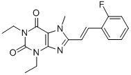 CAS#: 155271-91-3， 1,3-Diethyl-8-[(E)-2-(2-Fluorophenyl)Ethenyl]-7-Methylpurine-2,6-Dione