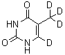 structure of CAS# 156054-85-2, 5-(<Sup>2</Sup>H<Sub>3</Sub>)Methyl-2,4(1H,3H)-(6-<Sup>2</Sup>H)Pyrimidinedione;Thymine-d4 (methyl-d3,6-d1);Thymine-methyl-d3-6-d;Thymine-α,α,α,6-d4