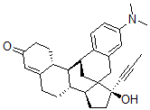 CAS#: 156383-09-4， 4'-(Dimethylamino)-17-Hydroxy-17-(1-Propynyl)Benzo(12,12a)-11,18-Cyclo-12a,12b-Dihomo-Estr-4-En-3-One