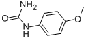 structure of CAS# 1566-42-3, 4-Methoxyphenylurea;4-13-00-01136 (Beilstein Handbook Reference);P-Methoxyphenylurea;Nsc12973