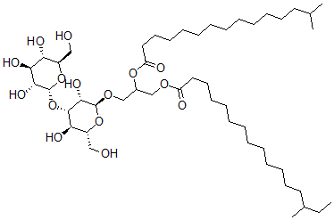 CAS#: 156957-28-7， [3-[(2S,3S,4S,5R,6R)-3,5-Dihydroxy-6-(Hydroxymethyl)-4-[(2R,3R,4S,5S,6R)-3,4,5-Trihydroxy-6-(Hydroxymethyl)Oxan-2-Yl]Oxyoxan-2-Yl]Oxy-2-(14-Methylpentadecanoyloxy)Propyl] 14-Methylhexadecanoate