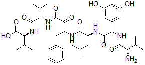 CAS#: 157381-55-0， (2S)-2-[[(2S)-2-[[3-[[(2S)-2-[[2-[[(2S)-2-Amino-3-Methylbutanoyl]Amino]-2-(3,5-Dihydroxyphenyl)Acetyl]Amino]-4-Methylpentanoyl]Amino]-2-Oxo-4-Phenylbutanoyl]Amino]-3-Methylbutanoyl]Amino]-3-Methylbutanoic Acid