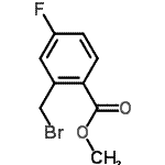 structure of CAS# 157652-28-3, Methyl 2-(Bromomethyl)-4-Fluorobenzoate;Methyl 2-bromomethyl-4-fluorobenzoate;methyl-2-(bromomethyl)-4-fluorobenzoate;MFCD11505951