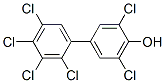structure of CAS# 158076-63-2, 2,6-Dichloro-4-(2,3,4,5-Tetrachlorophenyl)Phenol;(1,1'-Biphenyl)-4-Ol, 2',3,3',4',5,5'-Hexachloro-;4'-Hydroxy-3,3',4,5,5',6-Hexachlorobiphenyl;4-Hydroxy-2',3,3',4',5,5'-Hexachlorobiphenyl