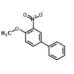 structure of CAS# 15854-73-6, 4-Methoxy-3-Nitrobiphenyl;1-methoxy-2-nitro-4-phenylbenzene;4-Methoxy-3-nitro-1,1'-biphenyl #;MFCD00191554
