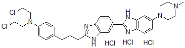 CAS#: 159277-19-7， N,N-Bis(2-Chloroethyl)-4-[3-[6-[6-(4-Methylpiperazin-1-Yl)-1H-Benzimidazol-2-Yl]-1H-Benzimidazol-2-Yl]Propyl]Aniline Trihydrochloride