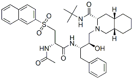 CAS#: 159878-24-7， (3S,4aS,8aS)-2-[(2R,3S)-3-[[(2S)-2-Acetamido-3-Naphthalen-2-Ylsulfonylpropanoyl]Amino]-2-Hydroxy-4-Phenylbutyl]-N-Tert-Butyl-3,4,4a,5,6,7,8,8a-Octahydro-1H-Isoquinoline-3-Carboxamide