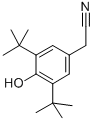 structure of CAS# 1611-07-0, 3,5-Bis(1,1-Dimethylethyl)-4-Hydroxy-Benzeneacetonitrile;2-(3,5-Ditert-Butyl-4-Hydroxy-Phenyl)Acetonitrile;2-(3,5-Ditert-Butyl-4-Hydroxy-Phenyl)Ethanenitrile;Btb 09886
