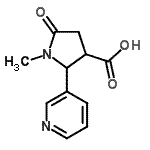 CAS 登录号：161171-06-8， 1-甲基-5-氧代-2-(3-吡啶基)-3-吡咯烷羧酸