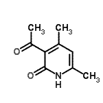 结构式 CAS# 16151-14-7, 3-乙酰基-4,6-二甲基-2(1H)-吡啶酮