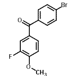 structure of CAS# 161581-93-7, (4-Bromophenyl)(3-Fluoro-4-Methoxyphenyl)Methanone;4-Bromo-3'-fluoro-4'-methoxybenzophenone;4-Bromo-3'-fluoro-4'-methoxybenzophenone 97%;ZINC04241756