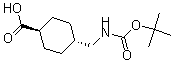 structure of CAS# 162046-58-4, 4-[[[(1,1-Dimethylethoxy)Carbonyl]Amino]Methyl]-Cyclohexanecarboxylic Acid;(1R,4R)-4-(((Tert-Butoxycarbonyl)Amino)Methyl)Cyclohexanecarboxylic Acid;N-Tert-Butoxycarbonyl-4-(Aminomethyl)-Cyclohexanecarboxylic Acid;4-(TERT-BUTOXYCARBONYLAMINO-METHYL)-CYCLOHEXANECARBOXYLIC ACID