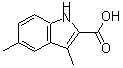 结构式 CAS# 16381-45-6, 3,5-二甲基-1H-吲哚-2-羧酸