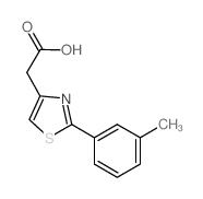 structure of CAS# 16441-29-5, 2-(3-Methylphenyl)-1,3-Thiazol-4-Yl]Acetic Acid;2-[2-(3-Methylphenyl)Thiazol-4-Yl]Acetate;2-[2-(3-Methylphenyl)-4-Thiazolyl]Acetate;2-[2-(3-Methylphenyl)-1,3-Thiazol-4-Yl]Ethanoate
