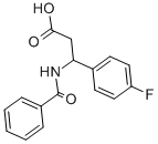 structure of CAS# 1647-94-5, 3-Benzoylamino-3-(4-Fluoro-Phenyl)-Propionic Acid;(3S)-3-(4-Fluorophenyl)-3-[(Oxo-Phenylmethyl)Amino]Propanoate;(3S)-3-(Benzoylamino)-3-(4-Fluorophenyl)Propionate;(3S)-3-(4-Fluorophenyl)-3-(Phenylcarbonylamino)Propanoate