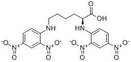 structure of CAS# 1655-49-8, N2,N6-Bis(2,4-dinitrophenyl)-L-lysine;Nalpha, Nepsilon-Bis(2,4-Dinitrophenyl)-L-Lysine;Aids019534;Aids-019534