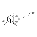 structure of CAS# 165881-36-7, (1S,2S,6R,8S)-4-(4-Bromobutyl)-2,9,9-Trimethyl-3,5-Dioxa-4-Boratricyclo[6.1.1.0<Sup>2,6</Sup>]Decane;(1S,2S,3R,5S)-(+)-2,3-Pinanediol 4-bromobutylboronate;(1S,2S,3R,5S)-(+)-2,3-PINANEDIOL-4-BROMOBUTYLBORONATE ESTER;4-Bromobu<wbr>taneboron<wbr>ic acid (<wbr>1S,2S,3R,<wbr>5S)-(+)-2<wbr>,3-pinane<wbr>diol ester