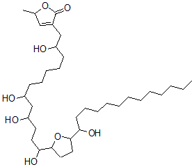 CAS#: 167172-79-4， 5-Methyl-3-[2,8,10,13-Tetrahydroxy-13-[5-(1-Hydroxytridecyl)Oxolan-2-Yl]Tridecyl]-5H-Furan-2-One